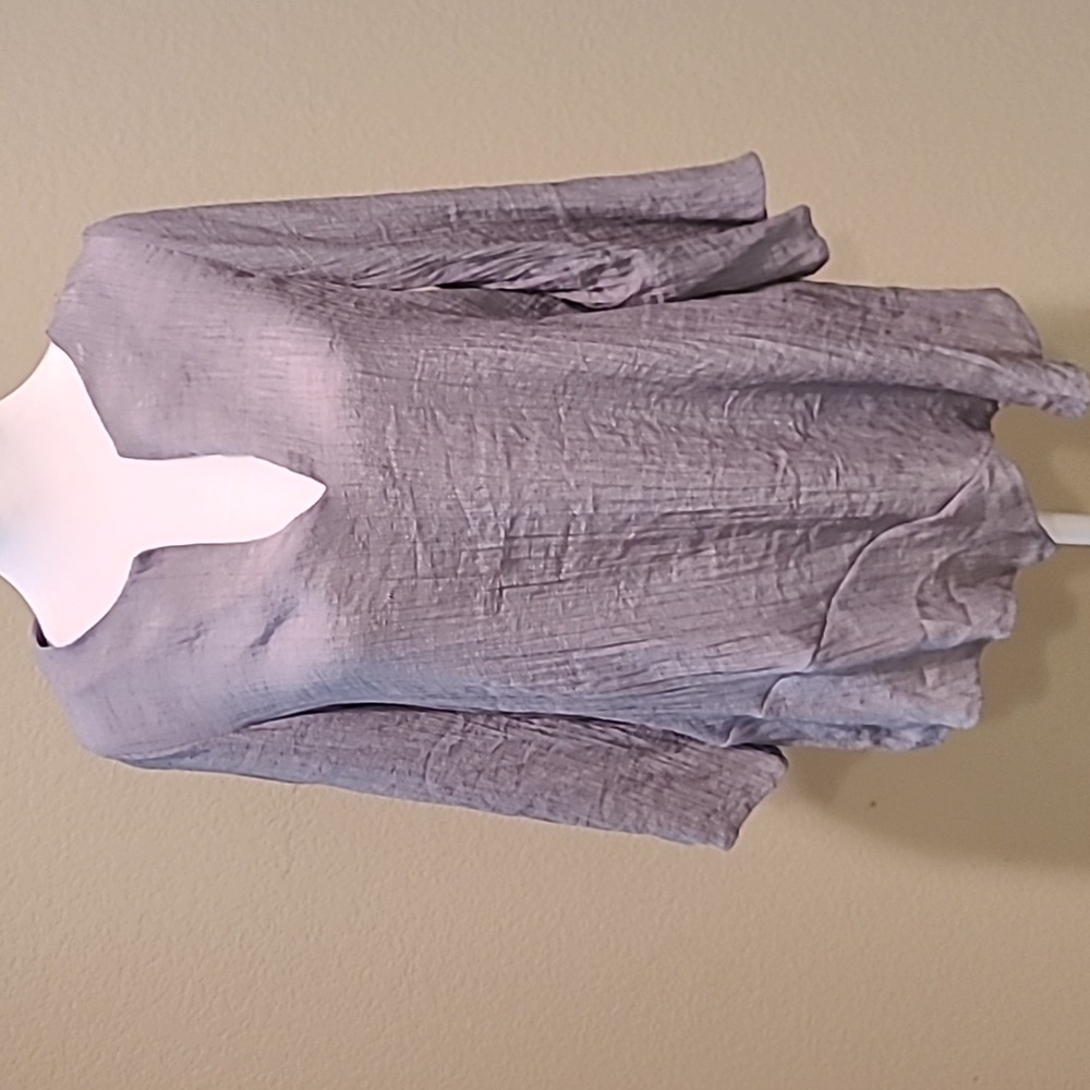 JUST FASHION NOW GREY GAUZE TOP SIZE M